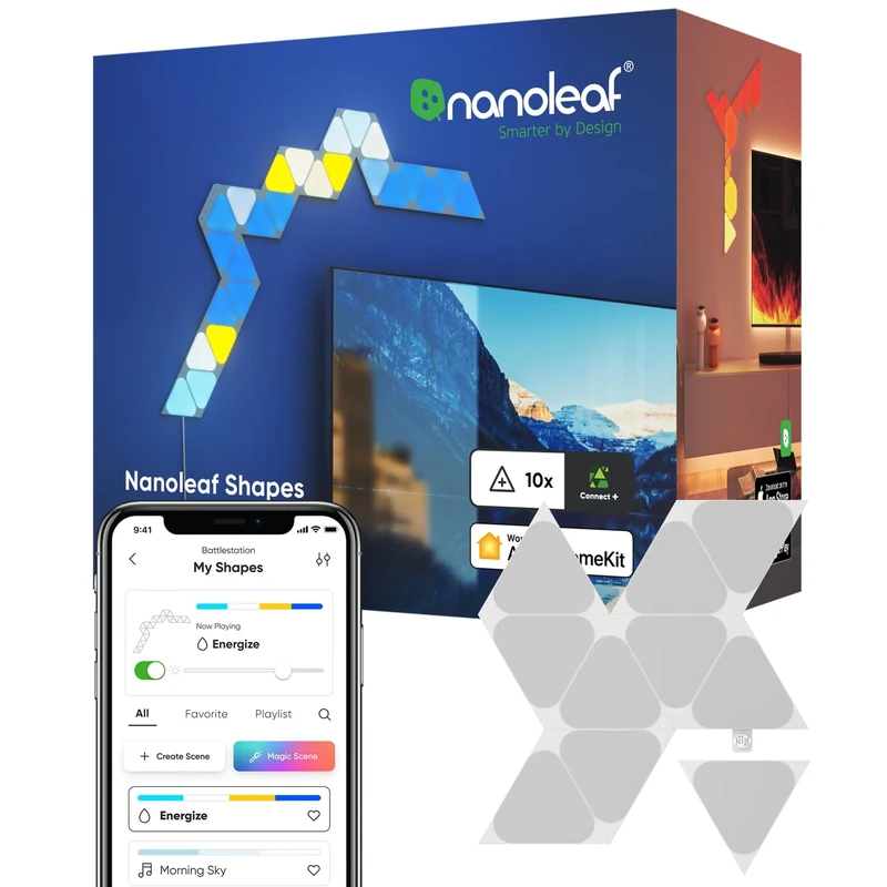 Nanoleaf Shapes Mini Triangles - 10 Pack, Multicolor (Rgbw)