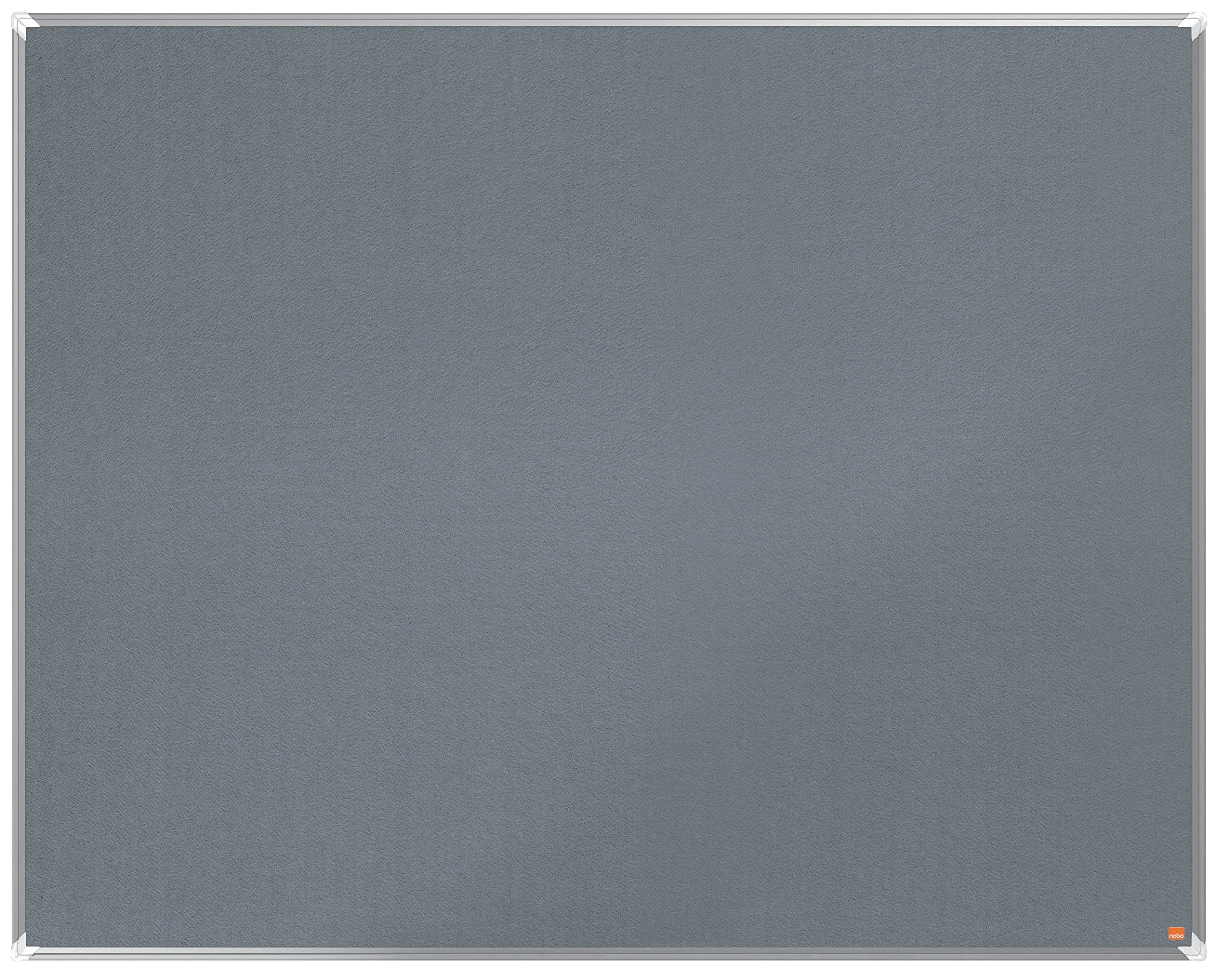 Nobo Felt Notice Board, 1500 x 1200 mm, Aluminium Trim, Corner Wall Mounting, Premium Plus, Grey, 1915198