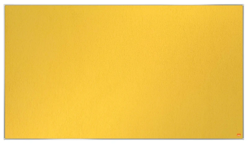 Nobo Widescreen Felt Noticeboard, 1220 x 690 mm, Slim Trim Frame, InvisaMount Mounting System, Impression Pro, Yellow, 1915431