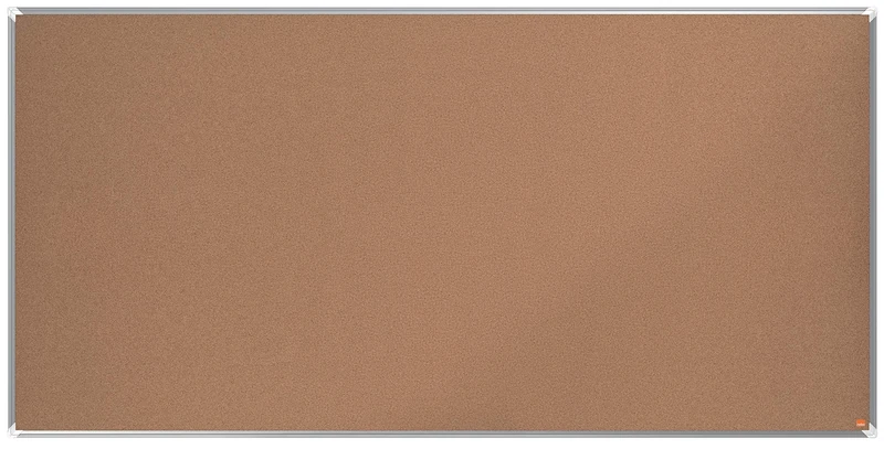 Nobo Cork Notice Board, 2000 x 1000 mm, Aluminium Trim, Self-Healing Cork Surface, Corner Wall Mounting, Premium Plus, Light Brown, 1915185