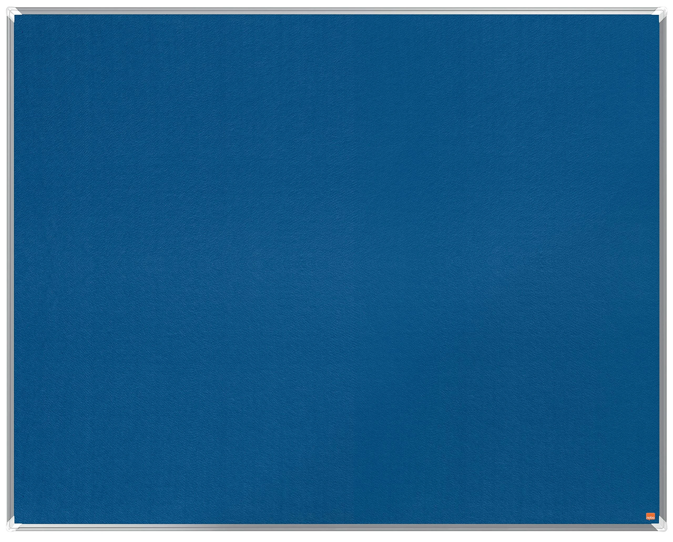 Nobo Felt Notice Board, 1500 x 1200 mm, Aluminium Trim, Corner Wall Mounting, Premium Plus, Blue, 1915191