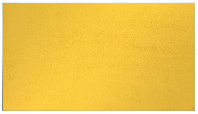 Nobo Widescreen Felt Noticeboard, 1880 x 1060 mm, Slim Trim Frame, InvisaMount Mounting System, Impression Pro, Yellow, 1915433