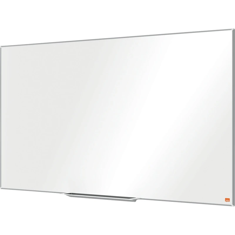 Nobo Widescreen Enamel Magnetic Whiteboard With Pen Tray, 1220 x 690mm, Slim Trim Frame, InvisaMount Mounting System, Impression Pro, 122 x 69cm, White, 1915250
