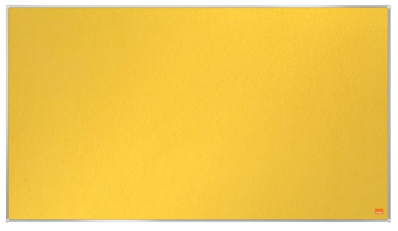 Nobo Widescreen Felt Noticeboard, 890 x 500 mm, Slim Trim Frame, InvisaMount Mounting System, Impression Pro, Yellow, 1915430