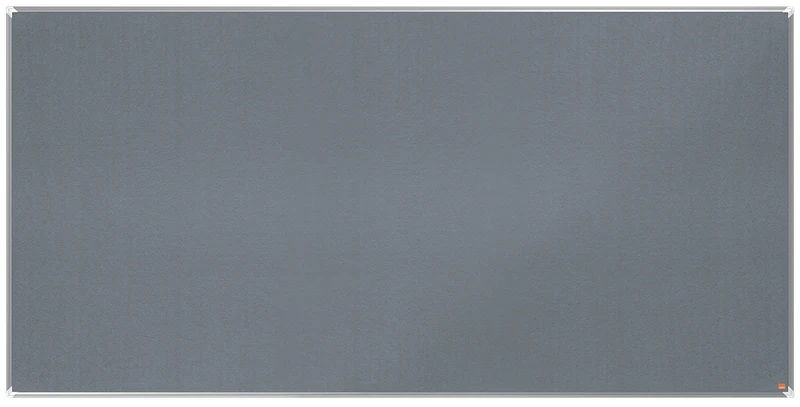 Nobo Felt Notice Board, 2400 x 1200 mm, Aluminium Trim, Corner Wall Mounting, Premium Plus, Grey, 1915200