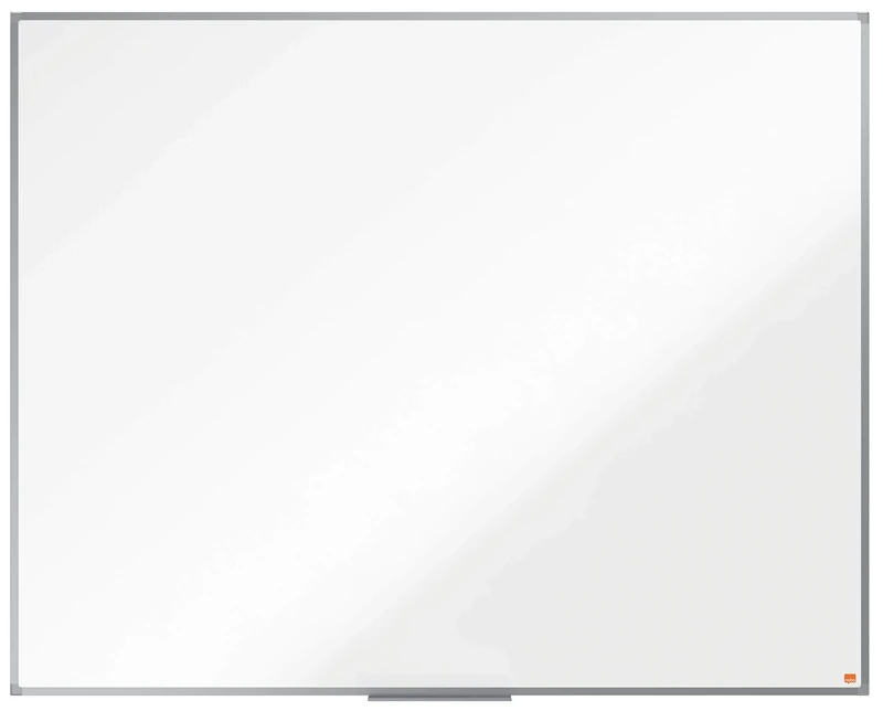 Nobo Enamel Magnetic Whiteboard, 1500 x 1200mm, Aluminium Trim, Corner Wall Mounting, Includes Whiteboard Pen Tray, Essence Range, 150 x 120cm, White, 1915446