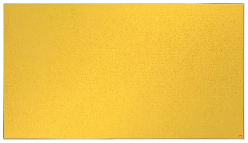 Nobo Widescreen Felt Noticeboard, 1550 x 870 mm, Slim Trim Frame, InvisaMount Mounting System, Impression Pro, Yellow, 1915432