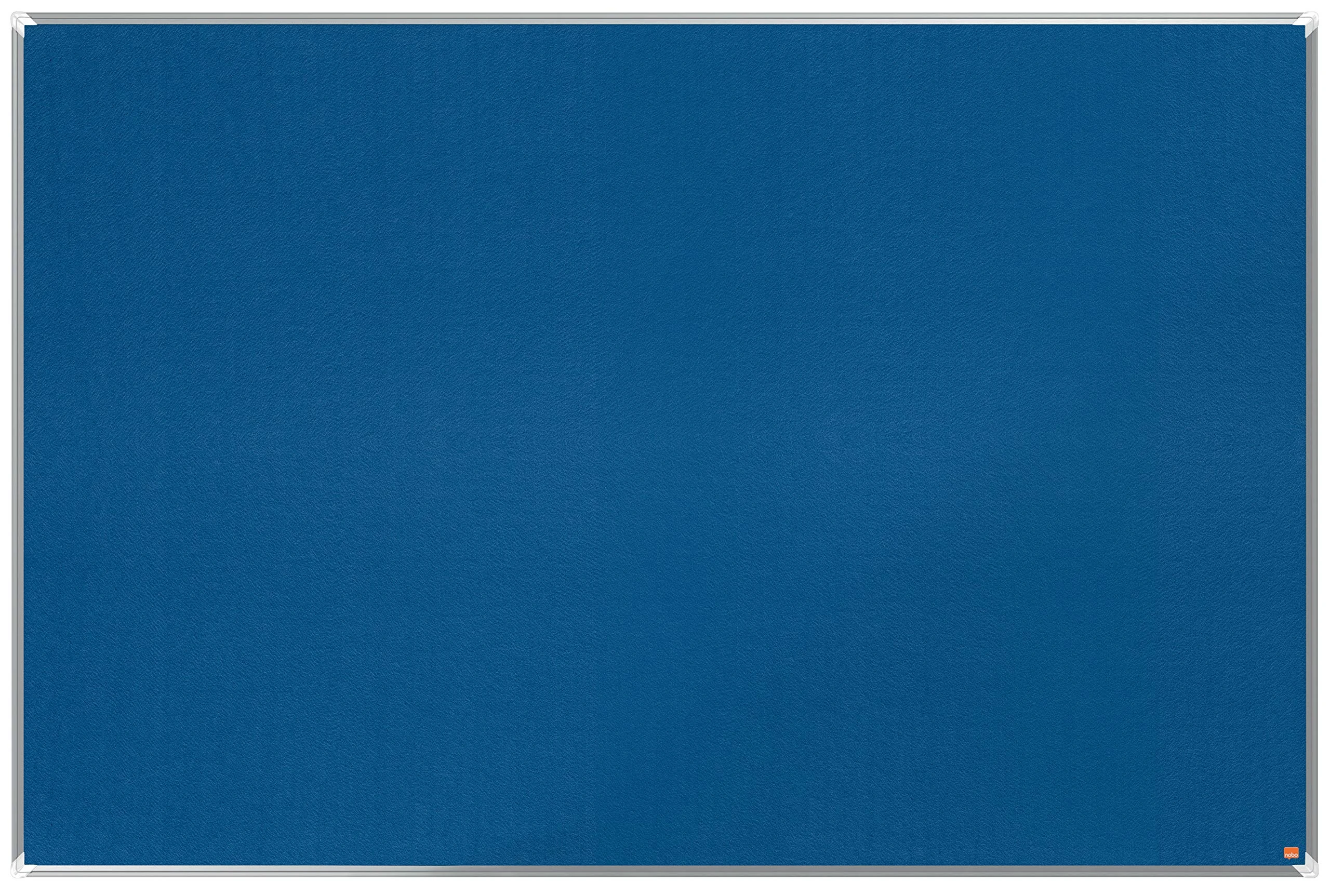 Nobo Felt Notice Board, 1800 x 1200 mm, Aluminium Trim, Corner Wall Mounting, Premium Plus, Blue, 1915192