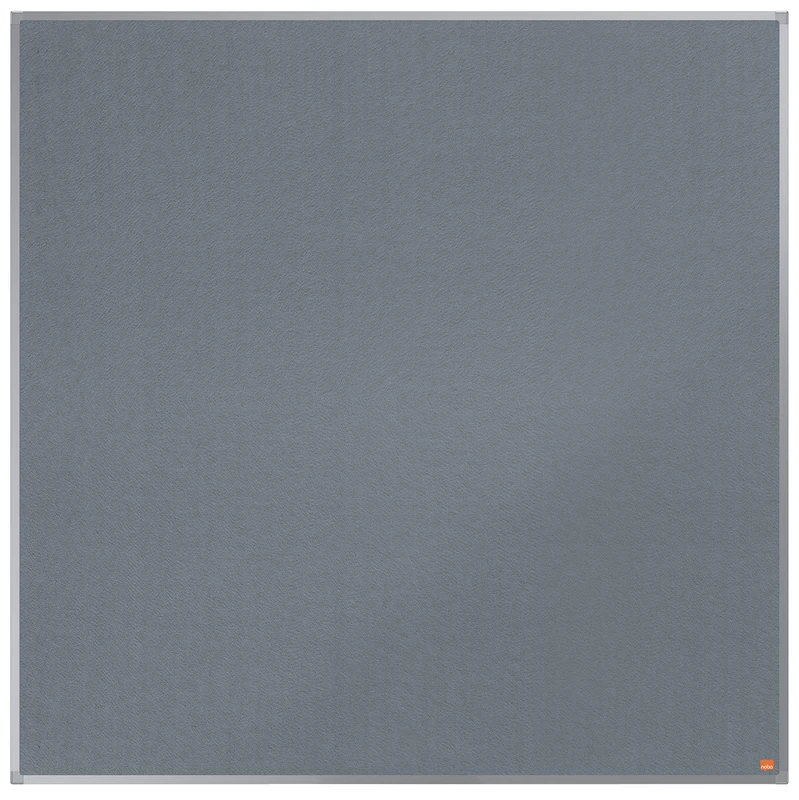 Nobo Felt Noticeboard, 1200 x 1200 mm, Aluminium Trim, Corner Wall Mounting, Essence Range, Grey, 1915457