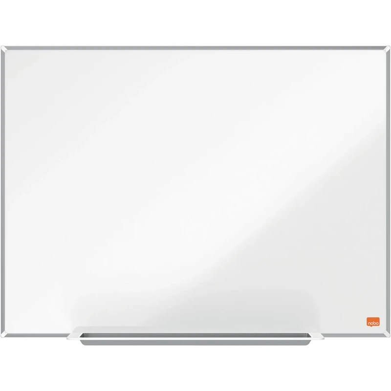 Nobo Magnetic Steel Whiteboard With Pen Tray, 900 x 600mm, Slim Trim Frame, InvisaMount Mounting System, Impression Pro, 90 x 60cm, White,1915402