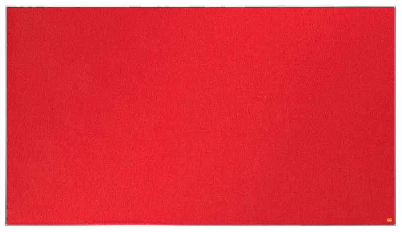 Nobo Widescreen Felt Noticeboard, 1550 x 870 mm, Slim Trim Frame, InvisaMount Mounting System, Impression Pro, Red, 1915422