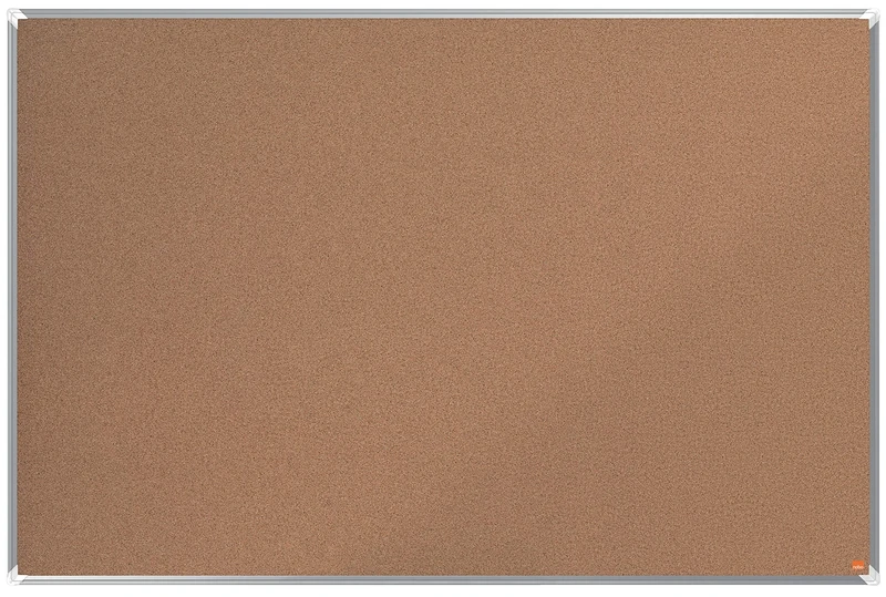 Nobo Cork Notice Board, 1500 x 1000 mm, Aluminium Trim, Self-Healing Cork Surface, Corner Wall Mounting, Premium Plus, Light Brown, 1915182