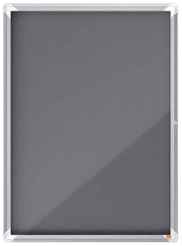 Nobo Felt Lockable Notice Board 9 x A4, Premium Plus, Grey, 1915330