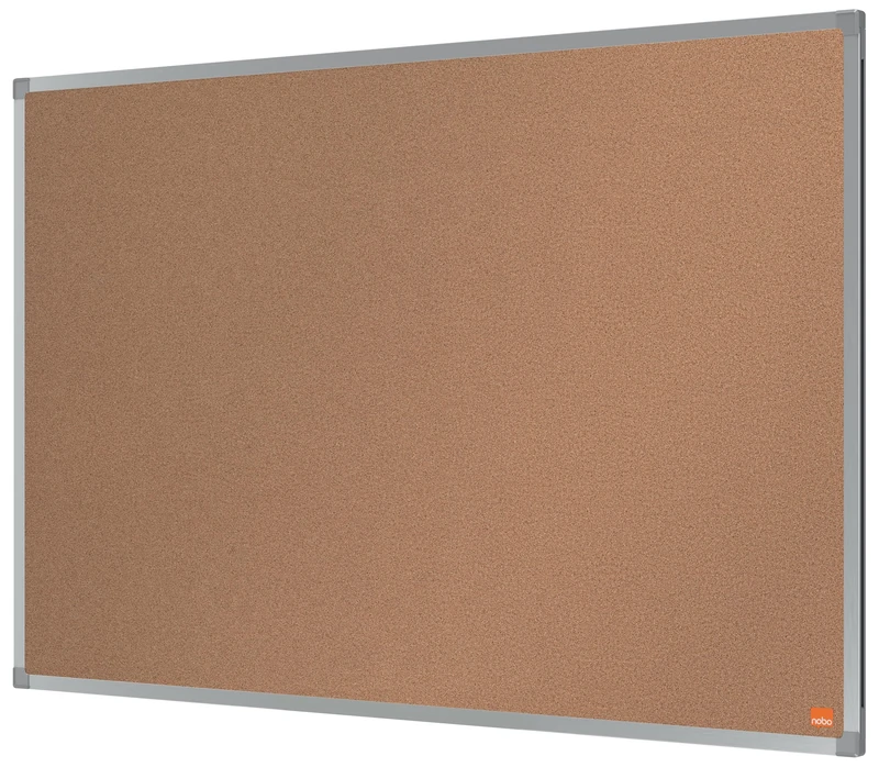 Nobo Cork Noticeboard, 900 x 600 mm, Aluminium Trim, Corner Wall Mounting, Essence Range, Light Brown, 1903960