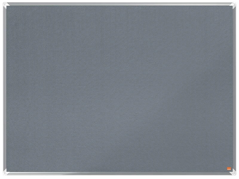 Nobo Felt Notice Board, 1200 x 900 mm, Aluminium Trim, Corner Wall Mounting, Premium Plus, Grey, 1915196