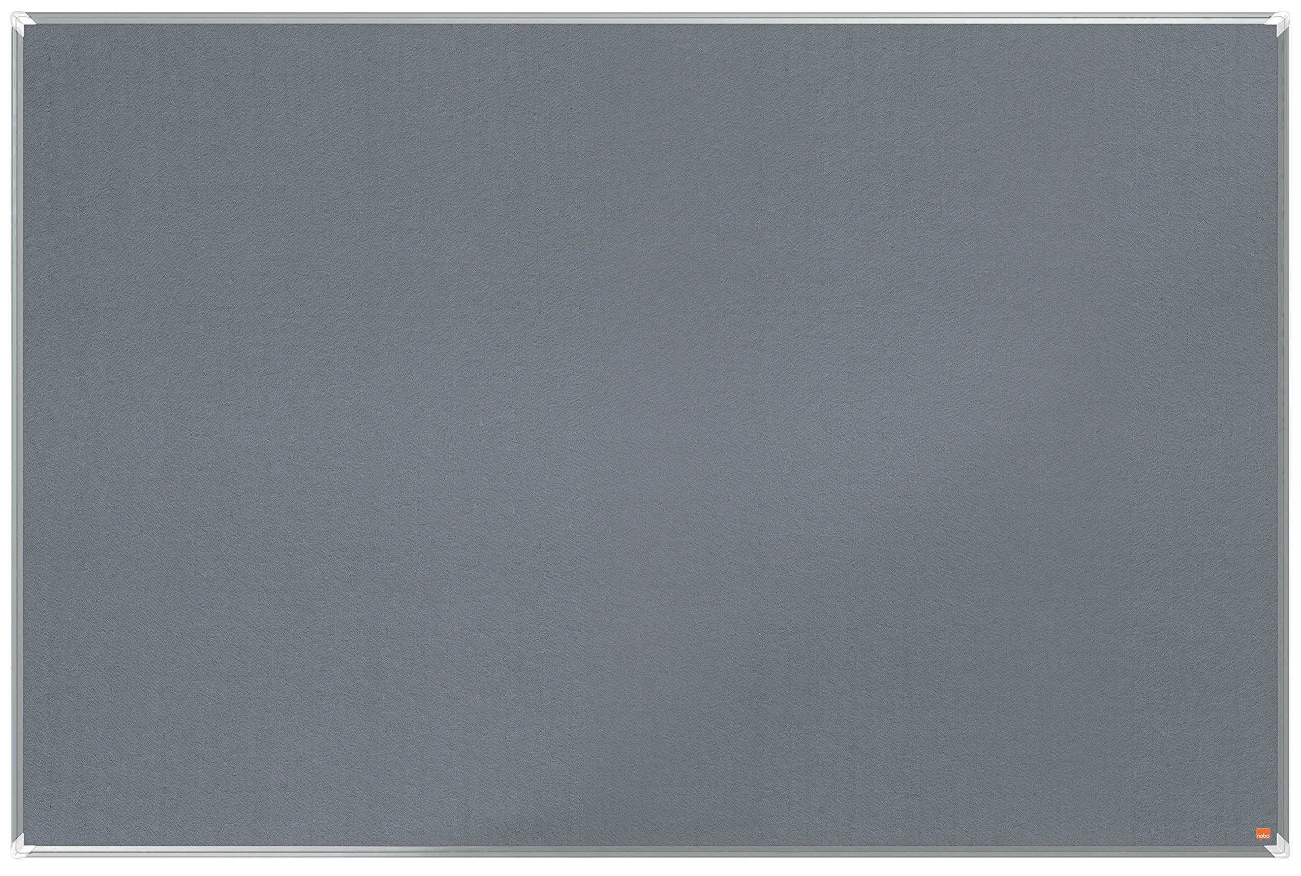 Nobo Felt Notice Board, 1800 x 1200 mm, Aluminium Trim, Corner Wall Mounting, Premium Plus, Grey, 1915199