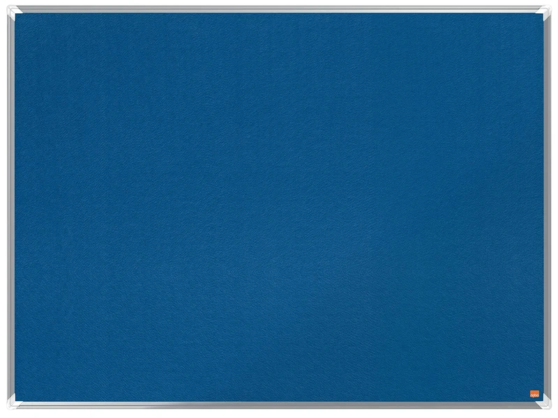 Nobo Felt Notice Board, 1200 x 900 mm, Aluminium Trim, Corner Wall Mounting, Premium Plus, Blue, 1915189