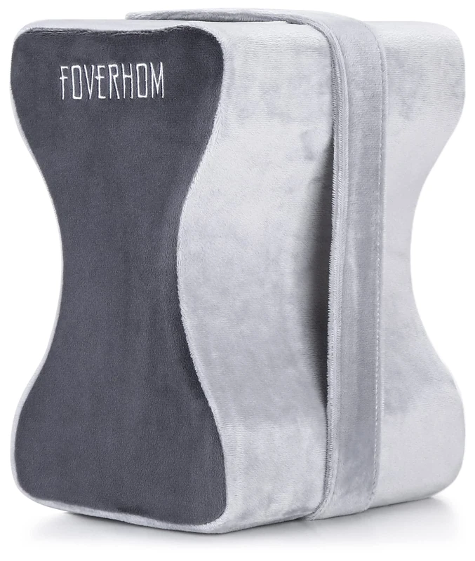 foverhom Memory Foam Knee Pillow,Orthopedic Leg Pillow for Sciatica Relief,Back Pain, Pregnancy, Leg Pain, Hip Pain and Sciatica Relief, Grey