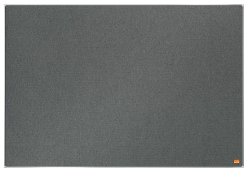 Nobo Felt Noticeboard, 900 x 600 mm, Slim Trim Frame, InvisaMount Mounting System, Impression Pro, Grey, 1915220