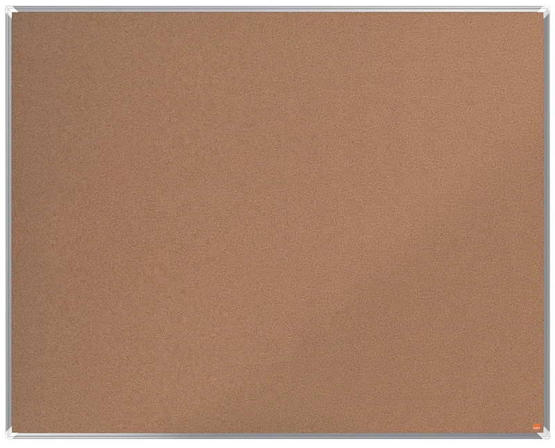 Nobo Cork Notice Board, 1500 x 1200 mm, Aluminium Trim, Self-Healing Cork Surface, Corner Wall Mounting, Premium Plus, Light Brown, 1915183