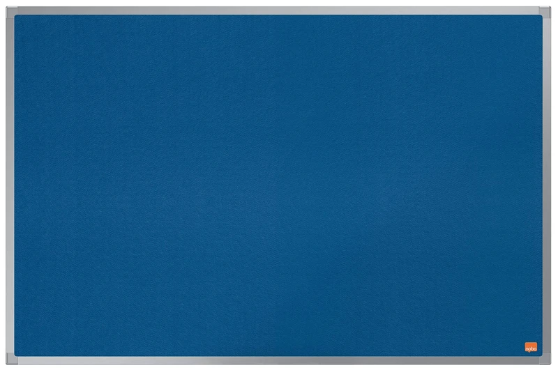Nobo Felt Noticeboard, 900 x 600 mm, Aluminium Trim, Corner Wall Mounting, Essence Range, Blue, 1915203