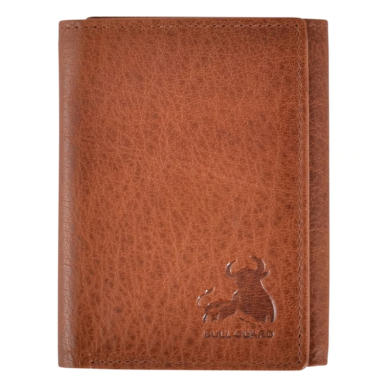 BULL GUARD RFID Genuine Leather Trifold Wallets for Men ID Window, Secret Pocket, Adventure Brown - Wild Buffalo Brown, S, RFID Wallet