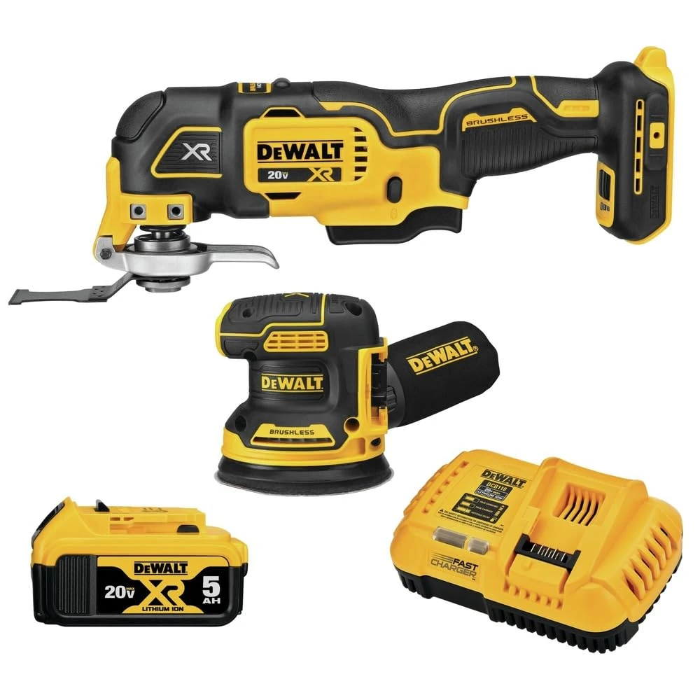 DEWALT 20V MAX* XR Sander & Multi-Tool, Woodworking Kit, 2-Tool (DCK202P1)