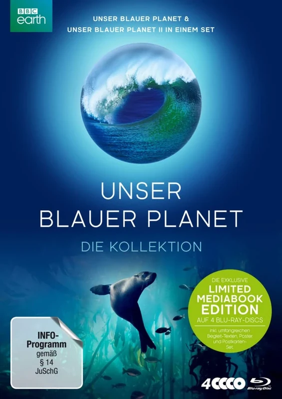 UNSER BLAUER PLANET - die kollektion. LIMITED MEDIABOOK-EDITION inkl. umfangreichen Begleit-Texte, Poster und Postkarten-Set LTD. - UNSER BLAUER PLANET & UNSER BLAUER PLANET II IN EINEM SET