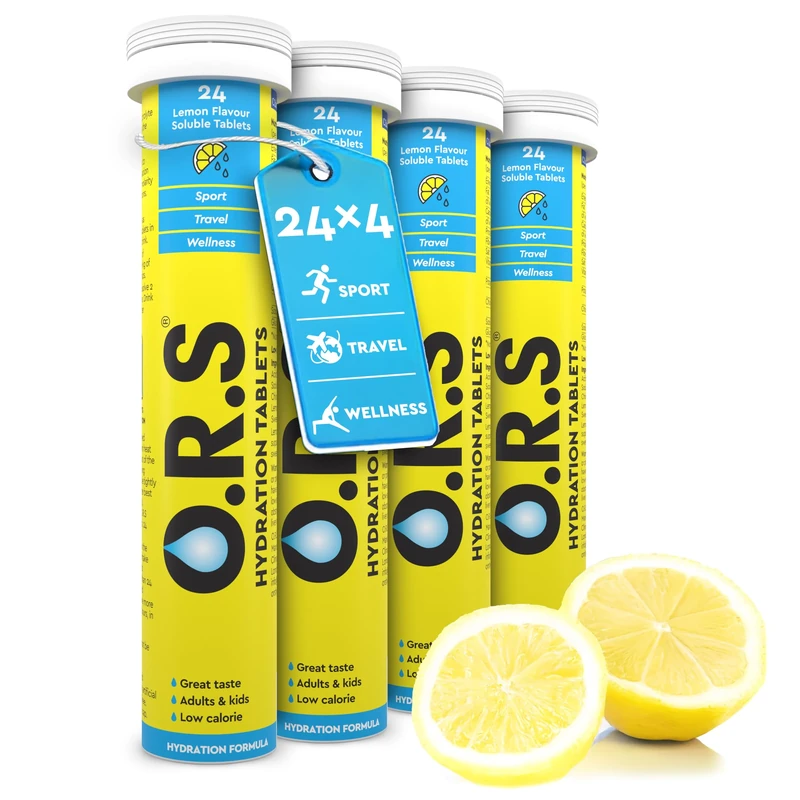 O.R.S Hydration Electrolyte Tablets - Vegan Lemon, Low-Calorie, 96
