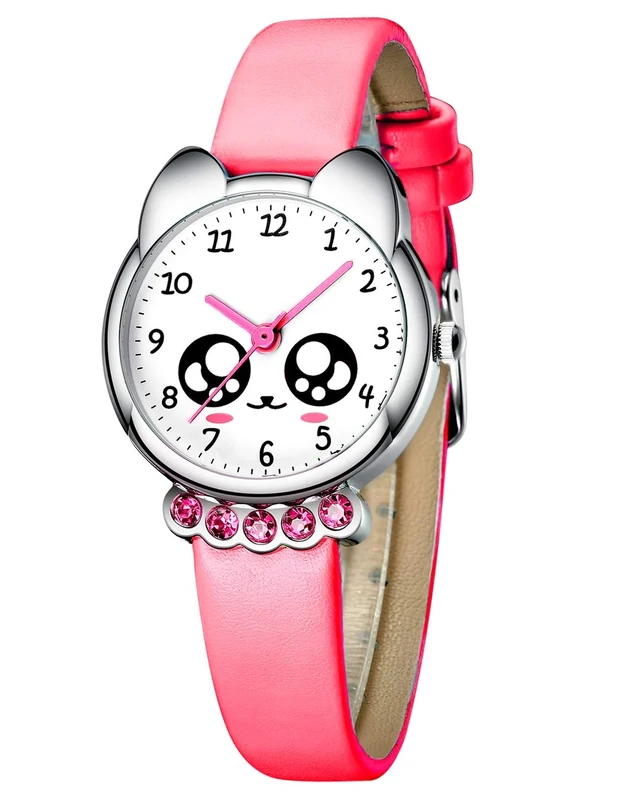 KDM Kids Watch Children's Day Birthdays: Waterproof 3D Cartoon Analogue Watches for Girls - Sports Time Teaching Birthdays Gifts Rot