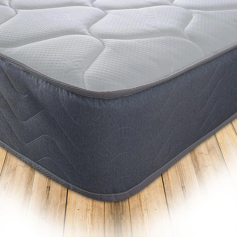 Starlight Beds Spin Top Shorty Mattress. Sprung Mattress with Memory Foam Layer. 20cm Deep, Soft Feel, Grey, 2ft6 x 5ft9 (75cm x 175cm)