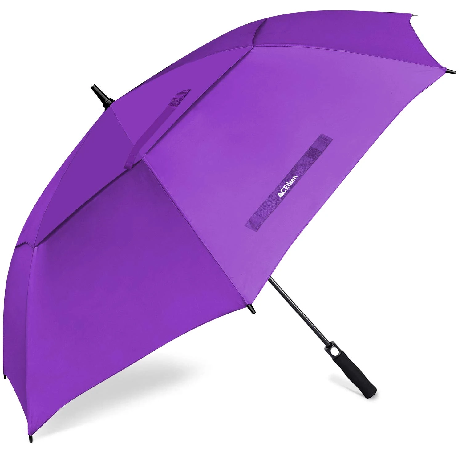 ACEIken Golf Umbrella Windproof Large 62/68 Inch, Double Canopy Vented, Automatic Open, Extra Large Oversized,Sun Protection Ultra Rain & Wind Resistant Stick Umbrellas (Purple, 62 inch)
