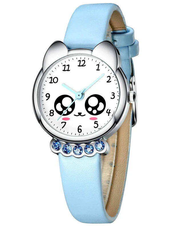 KDM Kids Watch Birthdays Gifts: Set Waterproof 3D Cartoon Analogue - Watches for Girls Sports Children's Day Blue