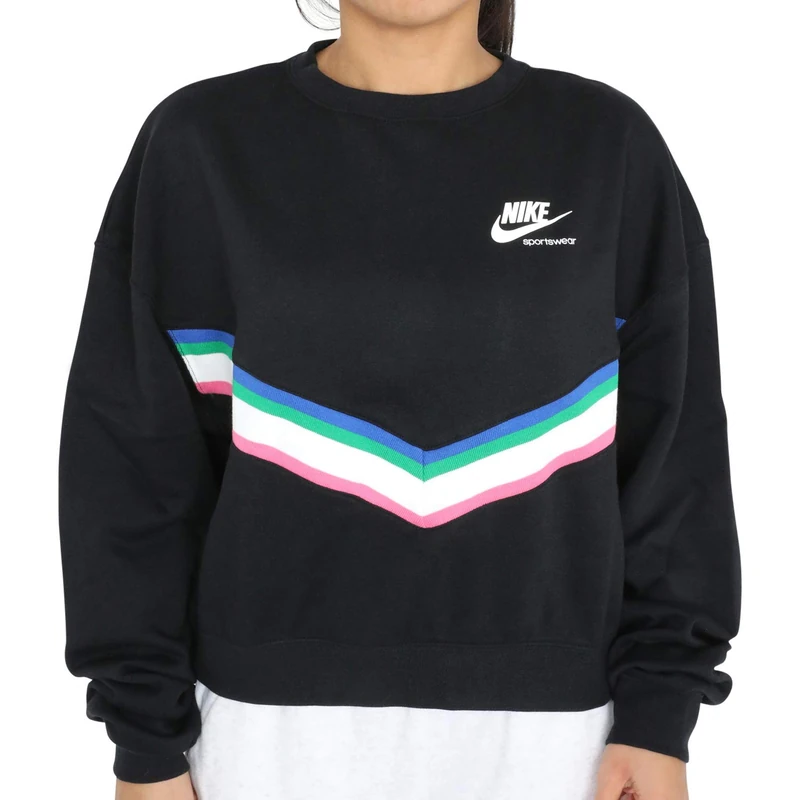 Nike NSW HRTG Crew fleece Sweatshirt Black/Sail/White XXL