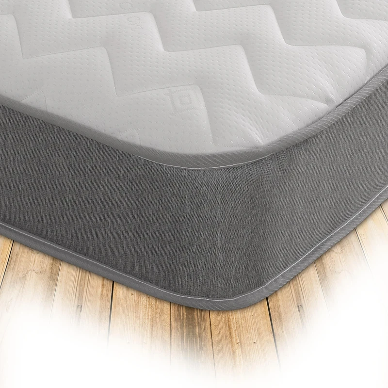 Starlight Beds Single Mattress with Springs & Memory Foam - Grey Zig Zag Model. 7.5 Inch Budget Mattress, Soft, 90x190cm