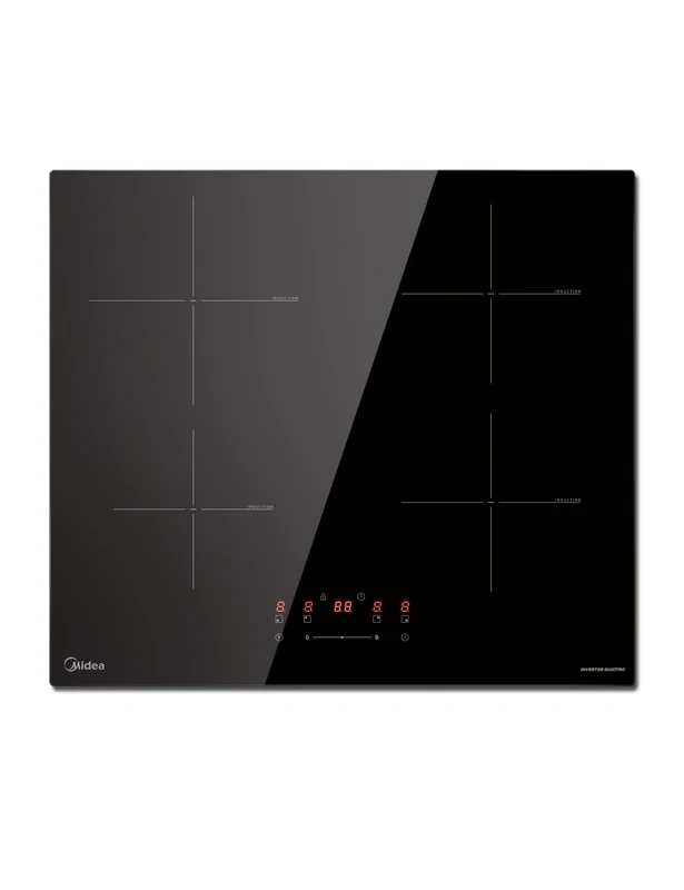 Midea Induction hob, with 4 cooking zones, ceramic hob, wiring, touch control, automatic shut-off, child safety