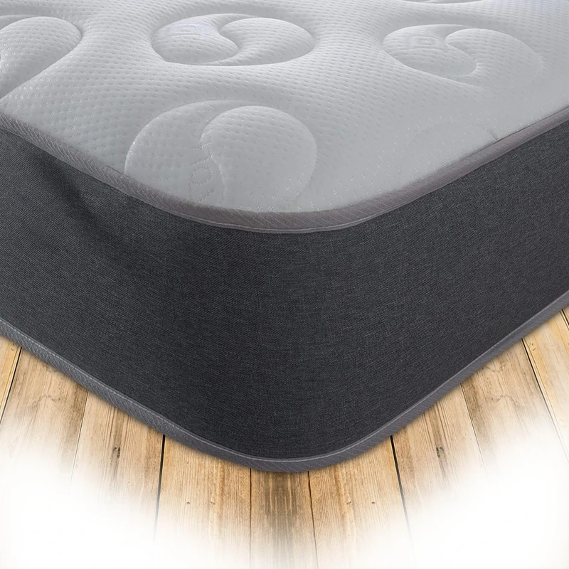 Starlight Beds Ying & Yang Hybrid 80x200 Mattress. Premium Sprung Mattress with Memory Foam. 20cm Deep, Grey. European Small Single - 80cm x 200cm