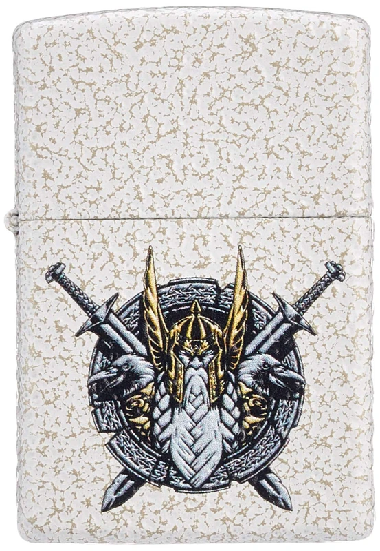 Zippo Lighter, Metal, White and Gold, Normal