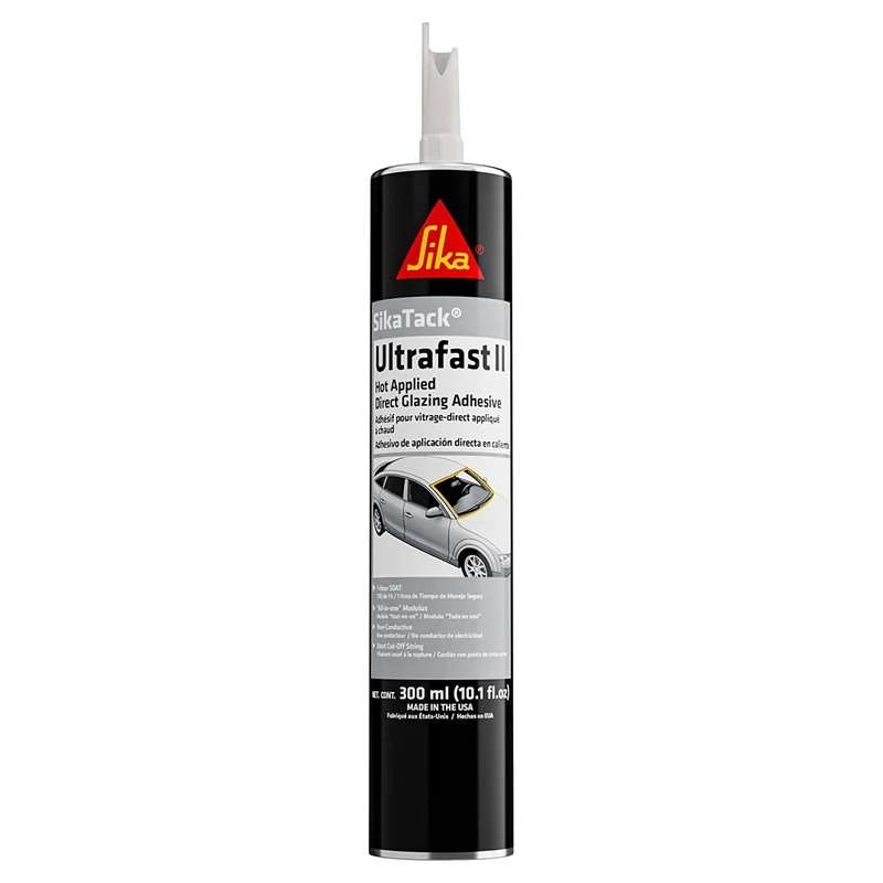Sika SikaTack Ultrafast – Direct Glazing Adhesive – Fast Curing – Multipurpose – Primerless Bonding – Warm Applied – Black – 300ml