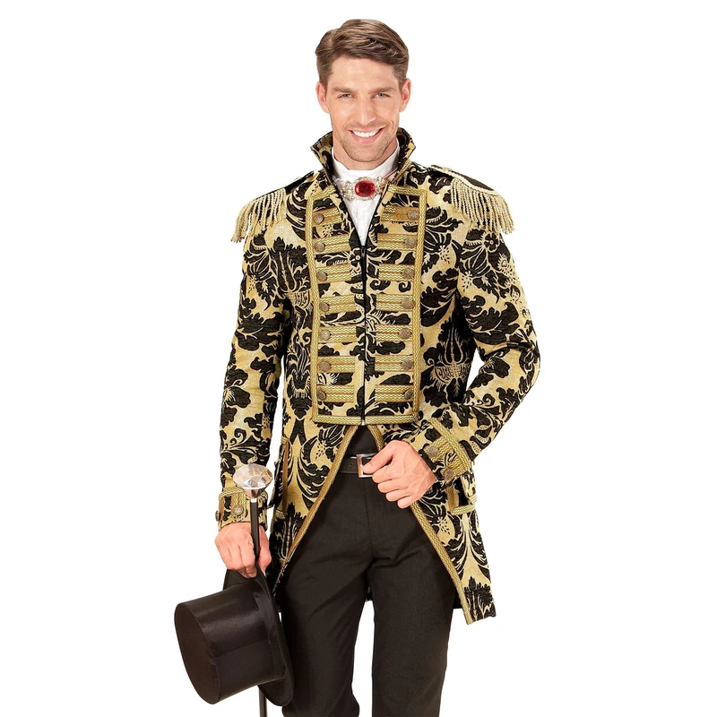Widmann - Costume tailcoat jacquard parade, gold, theme party, carnival