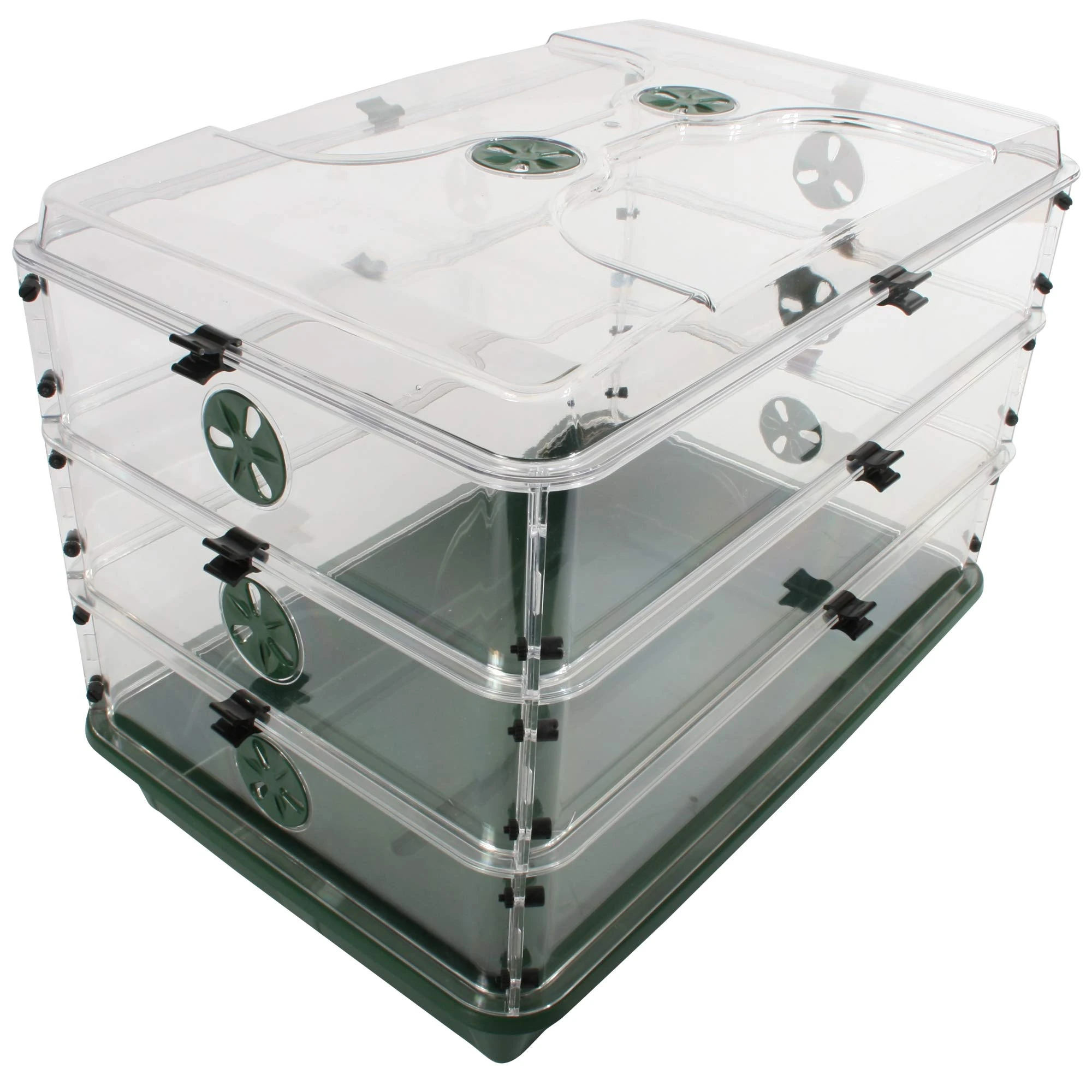 EarlyGrow Domed Propagator, Green, 3 Side Extenders and Locking Clip Set