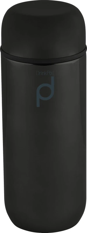 Drink Pod Vacuum Insulated Flask, Stainless Steel, Metallic Black, 200 milliliters - Image 1