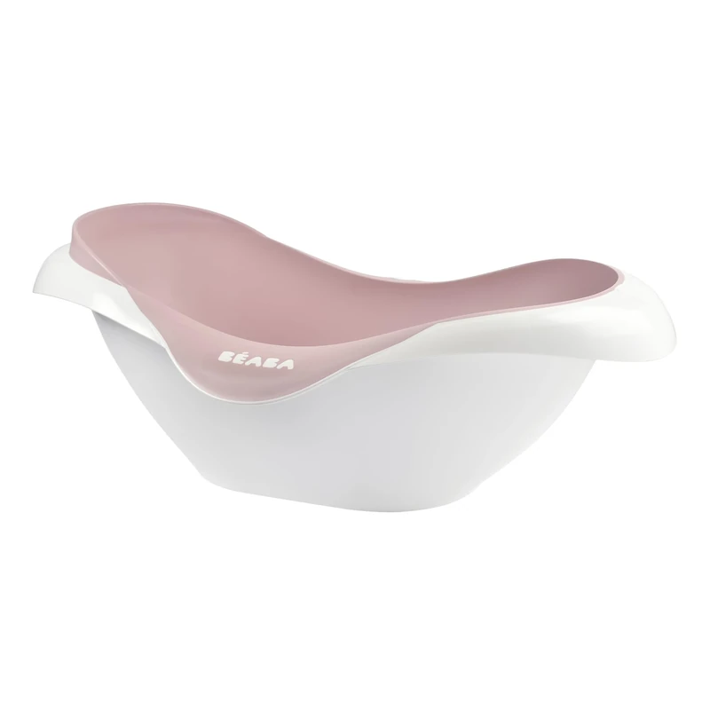 BÉABA - Baby Bath - Non-slip and Comfortable - Ergonomic and Multi-functional - Soft and Flexible Material - Drain Plug - Camélé'O - Made in France - Pink