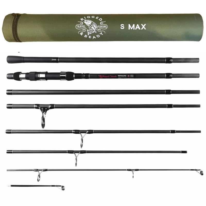 Rigged and Ready S Max. Big Fish Powerful Predator Surf Travel Fishing Rod + 2 tips Hi-carbon 3.6+3.2m 11’ 10”+10’ 7” rod options Compact rod 59cm Case 66cm. Cast W 100+170g