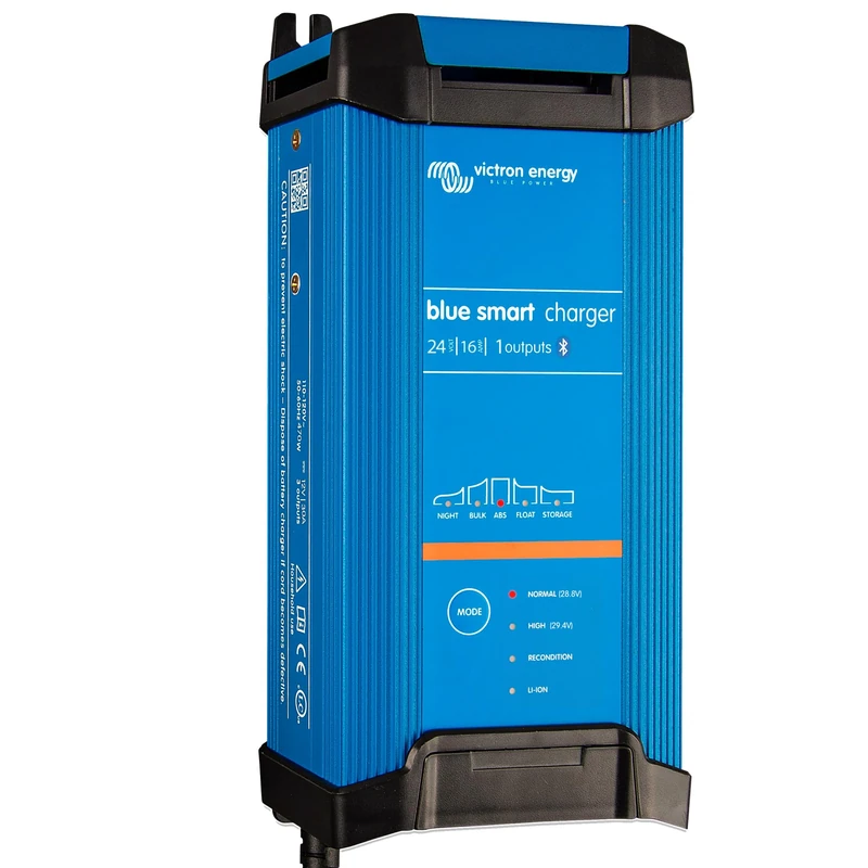 Victron Energy Blue Smart IP22 Smart Car Battery Charger 24V 16A, Trickle Charger for Car Battery and Desulfator for Motorcycle, ATV, RV, Lithium and Deep Cycle Batteries, CEE 7/7
