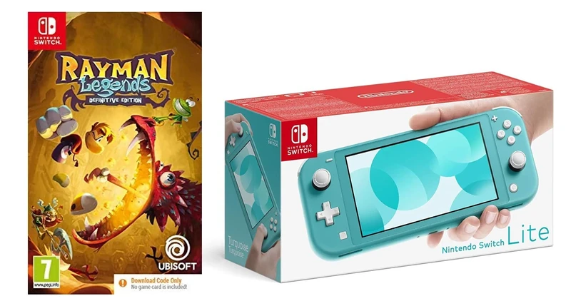 Nintendo Switch Lite - Turquoise + Rayman Legends Definitive Edition (Code in Box) (Nintendo Switch)