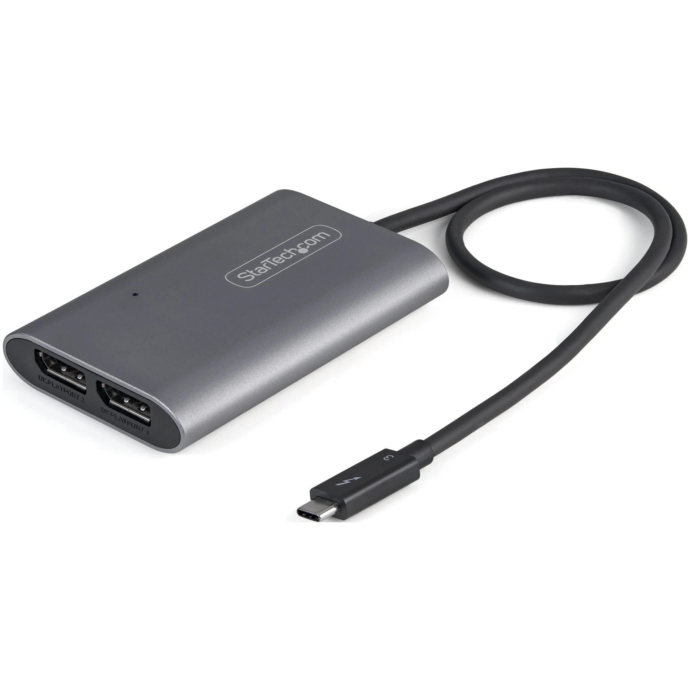 StarTech.com Thunderbolt to Dual DisplayPort Adapter DP 1.4, Dual 4K 60Hz Thunderbolt to DP Converter, 2x Monitor Video Display Adapter, Mac & Windows
