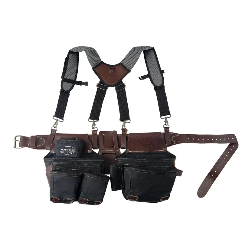 Dead On Tools DO-HSR Leather Hybrid Tool Belt with Suspender, Black