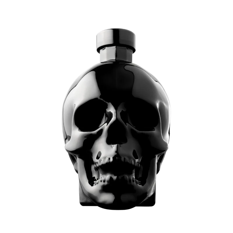 Crystal Head Onyx Vodka 70 cl, 40% ABV – Made from Blue Weber Agave - Award-Winning Premium Vodka, Luxurious Glossy Black Finish Skull Bottle and Cap