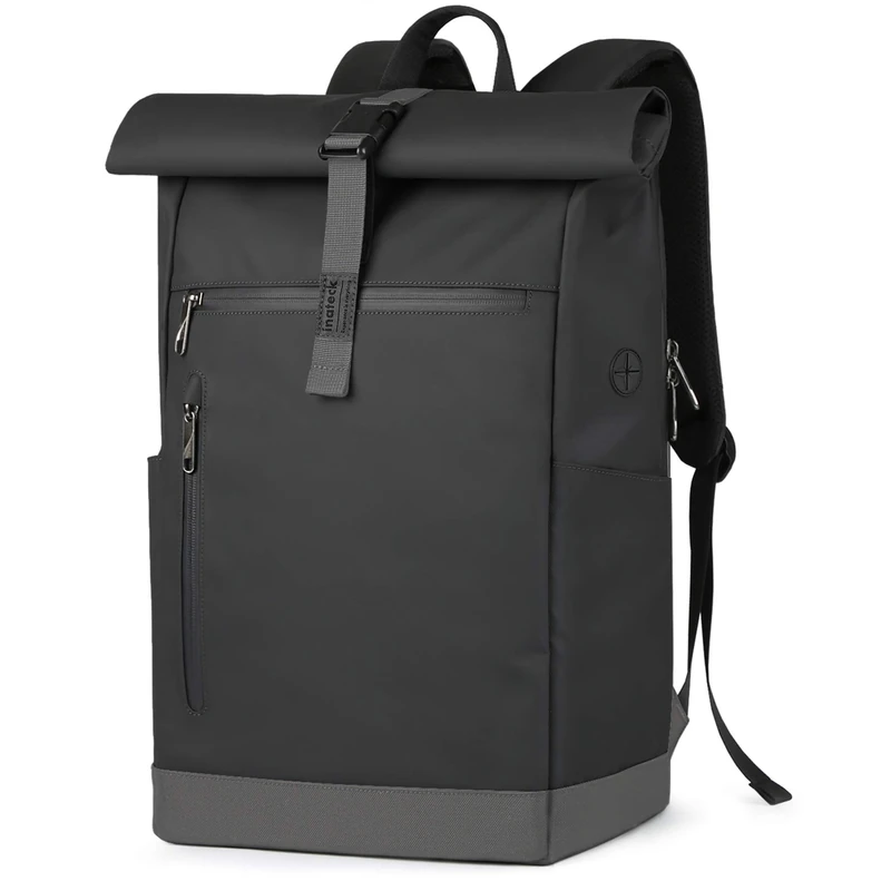 Inateck RollTop Backpack Men Women 25L-30L Bicycle Laptop School Backpack for University Leisure Job Sports Travel Cycling Stylish Daypack with 17 Inch Laptop Compartment, Black